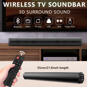 Wireless TV Soundbar Subwoofers Speaker Bluetooth 5.0 Sound Bar for Home Theater - Picture 1 of 12