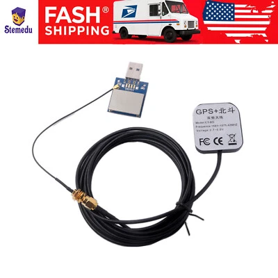 USB GPS Module w/ Ceramic Antenna Supports GPS GLONASS Beidou Antenna Gain 28dB - Image 1 of 4