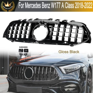 Gloss Black GT Front Bumper Grille For Mercedes-Benz W177 A200 A220 A250 2018-22 - Picture 1 of 16