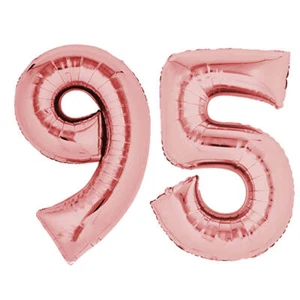 Globo de lámina 80 cm oro rosa 95 globo numérico globo cumpleaños número helio - Imagen 1 de 2