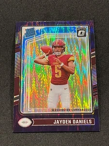 2024 Panini Donruss Optic Football Jayden Daniels Rated Rookie Purple Shock #248 - Picture 1 of 2