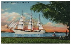 Vintage Fragata Entrnado A Puerto Rico, San Juan Postcard . Unposted. BPCn - Picture 1 of 2