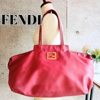 Auténtico bolso de mano FENDI FF Hardware bolso de hombro cuero rojo Foto 1 de 4