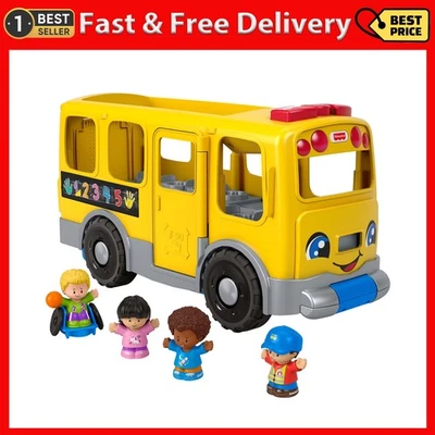 Fisher-Price Little People 幼儿玩具 大黄色 校车 社区 Heroe... — 第 1/4 张图片