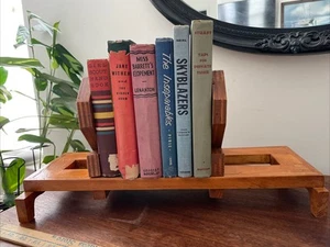 Vintage Handmade Wood Sliding Adjustable Bookshelf Office Library Decor Gift 18" - Picture 1 of 10