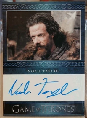 🔥Juego de Tronos Temporada 3 Noah Taylor Autógrafo como Locke 2014 Borde Azul🗡☠️ Foto 1 de 2