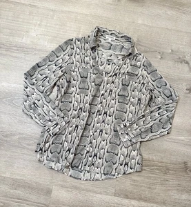 Express Portofino snakeskin button up blouse Size large Excellent condition - Picture 1 of 6