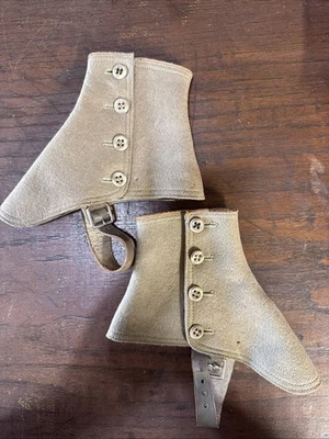 Felt Grey 4 纽扣皮革表带 Spatterdashes Spatts Reenactments — 第 1/4 张图片