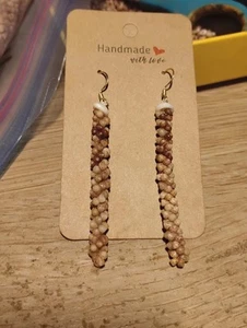 Kahelelani Shell Earrings In Poe Poe Design 2.5" Rare And Intricate. Stunning!!! - Picture 1 of 1