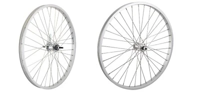Silver Bicycle ALLOY Wheelset 24" x 1.75 Front /Rear Coaster Wheel Cruiser Bikes - Image 1 of 3