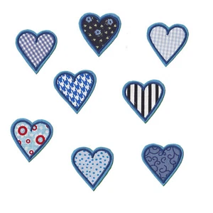 Herz zum aufbügeln ein Aufnäher #05 BB# Neu Applikation Flicken blau - Bild 1 von 9