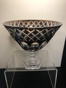 Glas Kristallglas Vase Schalenvase Braun handgeschliffen WMF um 1950 ca. 22cm - Bild 1 von 8