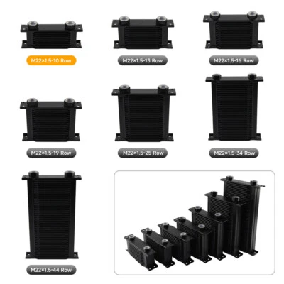 10/13/16/19/25/34/44 Row Oil Cooler w/M22x1.5 female port 50mm thick 128mm wide - Image 1 of 4