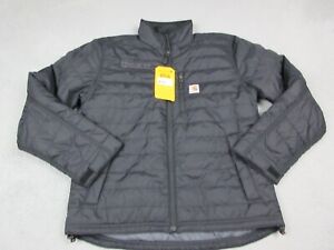 Carhartt Jacket Mens Medium Black Full Zip Puffer Outdoors Rain Defender NEW