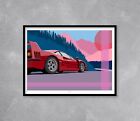 Ferrari F40 Print - Supercar Wall Art artwork gift Pop poster Classic car super