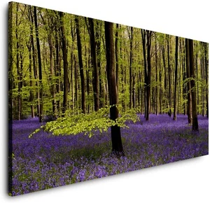 CANVAS-FOREST FLOWER ROAD-(PP4025)-Canvas Picture-Photo-Trees Art Classy Print - Picture 1 of 6