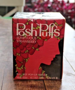 Vtg Early 1970s Unopened Mod Psychedelic Posh Puffs Tiisues Sumptuous Strawberry - Picture 1 of 4