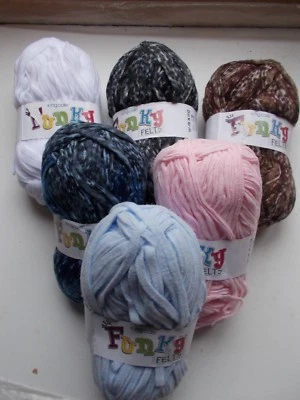 King Cole Funky Felts Knitting Yarn 100g Balls Assorted colours sold singly