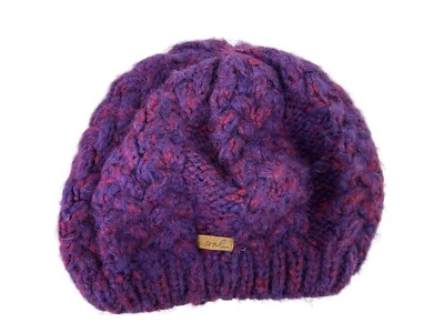 Gorro tejido con cable de carbón marca púrpura y rosa talla única E570 Foto 1 de 4