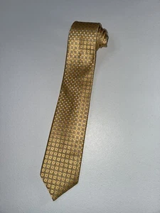Trafalgar - Kleid gold/blau geometrisch - 100% REINE SEIDE Ausschnitt KRAWATTE *ITALIEN - Bild 1 von 7
