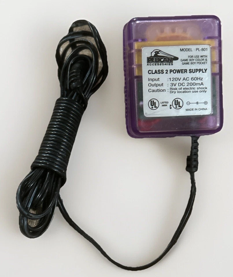 Vintage Pelican PL-801 Purple Class 2 Power Supply Nintendo Gameboy Color Pocket - Image 1 of 4