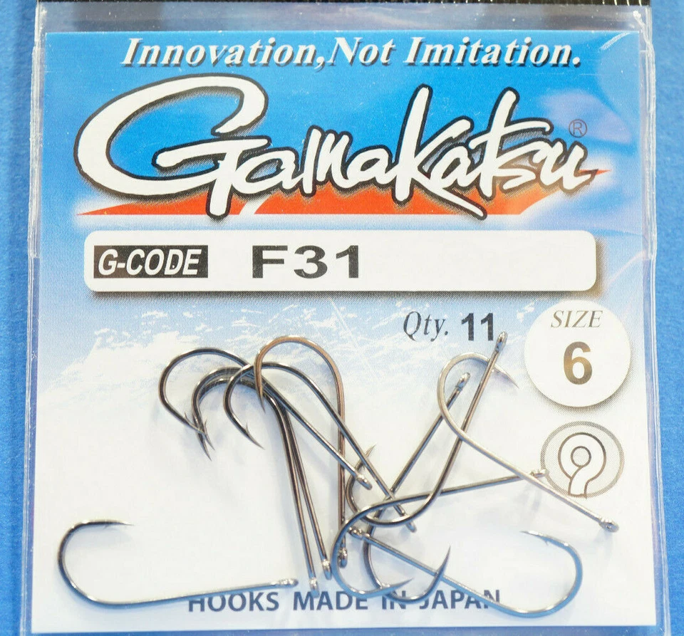 Gamakatsu F31 Größe #6 black nickel 11 Haken F31 Size #6 black nickel 11 hooks - Bild 1 von 1