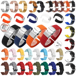 14 16 18 19 20 21 22 23 24mm Silikon Leder Edelstahl Uhrenarmband Ersatz Armband - Bild 1 von 103