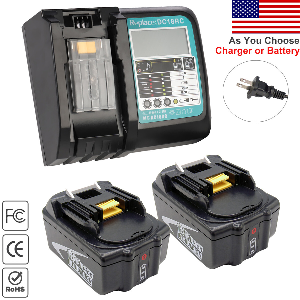 For Makita DC18RC Charger \u0026 Battery 
