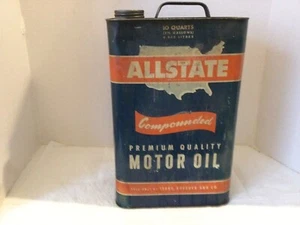 Allstate 1950s 10 Qt SAE 30,sears Roebuck And Co.COLOR,LETTERING OVER ALL GOOD - Picture 1 of 7