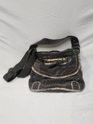 Rugged Style Black Crossbody Canvas Purse Drop Length Approx. 13-26" Adjustable - Image 1 of 4