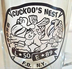 FDNY CUCKOO'S NIDO CONMEMORATIVO 10 OZ. PIEDRA DE CERVEZA. L-50/E-89 F.D.N.Y. BRONX, NY - Imagen 1 de 3