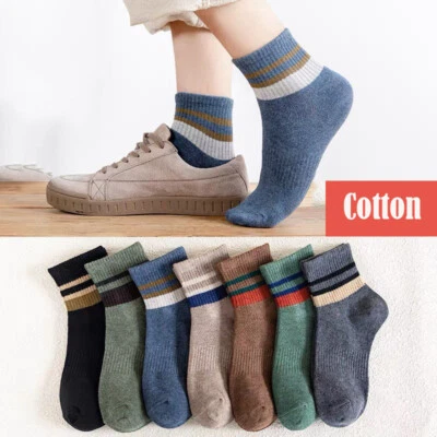 5 pares de calcetines de algodón a rayas suaves cálidos deportes de invierno para hombre monopatín medias nuevas Foto 1 de 4
