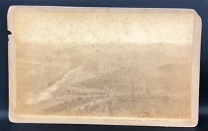 RARE Antique Aerial Photography Cabinet Card Photo Homestead River Lake Roads 8" - Picture 1 of 8