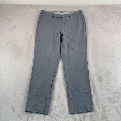 Ermenegildo Zegna Dress Pants Trousers Men 34x29.5 EU 54 Grey Wool Silk Straight - Image 1 of 4