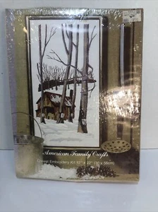 Currier Ives Needlework Crewel Embroidery Kit Rounding A Bend Mississippi River - Picture 1 of 3