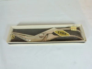 PLAIN POULTRY or BONE SHEARS BY YORK CZECHOSLOVAKIA 9.75" SERRATED - Picture 1 of 5