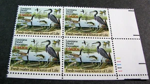 Bloque de placa de estampilla de Estados Unidos Scott# 2086 Exposición Mundial de Louisiana 1984 MNH H305 - Imagen 1 de 1
