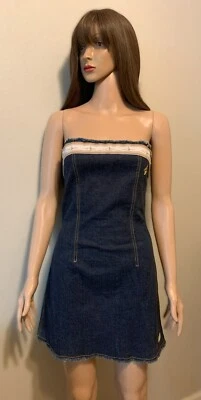 Vintage Baby Phat Strapless Dark Blue Denim Dress size 5 - Image 1 of 3