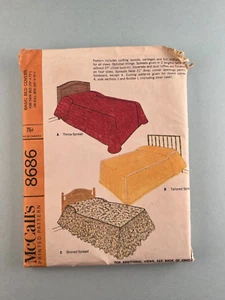 McCall's 8686 Vintage Sewing Pattern 1967 Bed Spread Covers Twin or Full Bed - Imagen 1 de 3