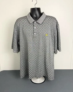 Vtg Masters Amen Corner Men’s 2XL Gray Polo Golf Shirt Checkered - Picture 1 of 9
