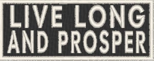 Emblema táctico moral parche de hierro LIVE LONG AND PROSPER blanco - Imagen 1 de 1