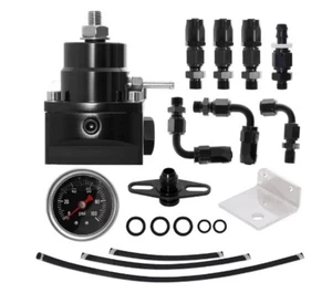 Adjustable Fuel Pressure Regulator Set Universal EFI FPR w/0-100 Psi Gauge 6AN - Bild 1 von 7