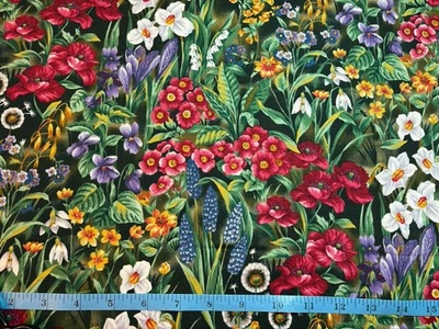 Tela de algodón Ro Gregg Field Flowers Quest for a cure by the yarda Foto 1 de 4