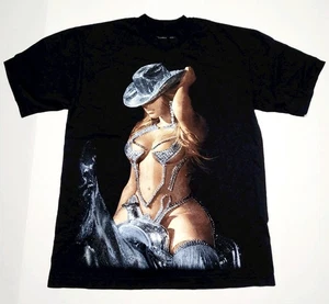 BEYONCE RENAISSANCE WORLD TOUR MERCH DISCO HAT COWGIRL TSHIRT TEE BLACK LARGE L - Picture 1 of 7