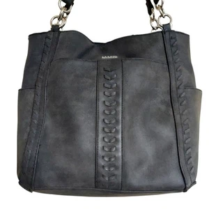 Rosetti Dark Gray Faux Leather Double Strap Shoulder Bag EUC - Picture 1 of 11