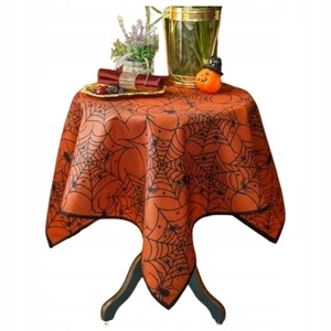 Herbstliche Halloween Tischdecke mit Spinnenmotiv 85x85 cm - Bild 1 von 6
