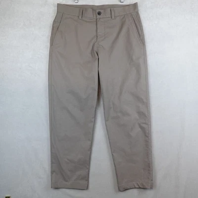 Pantalones Lululemon Para Hombres 34 Relajado Cónico Suave Sarga Pantalón Recortado 27" Entrepierna Foto 1 de 4