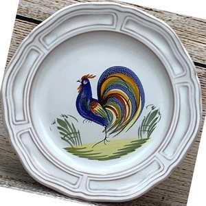 Henriot Quimper France Rooster 9" Plate Decorative Wall Hanging Decor - Picture 1 of 6