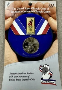 Olympic Coins Of The 1996 Atlanta Centennial Olympic Games Pin & Half Dollar - Picture 1 of 2