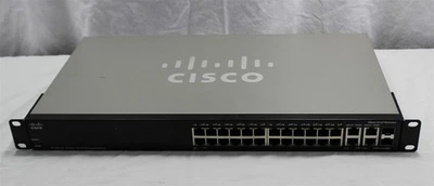 Cisco Model SF300-24 Network Managed Switch Tested Works With AC Cable - Image 1 of 3